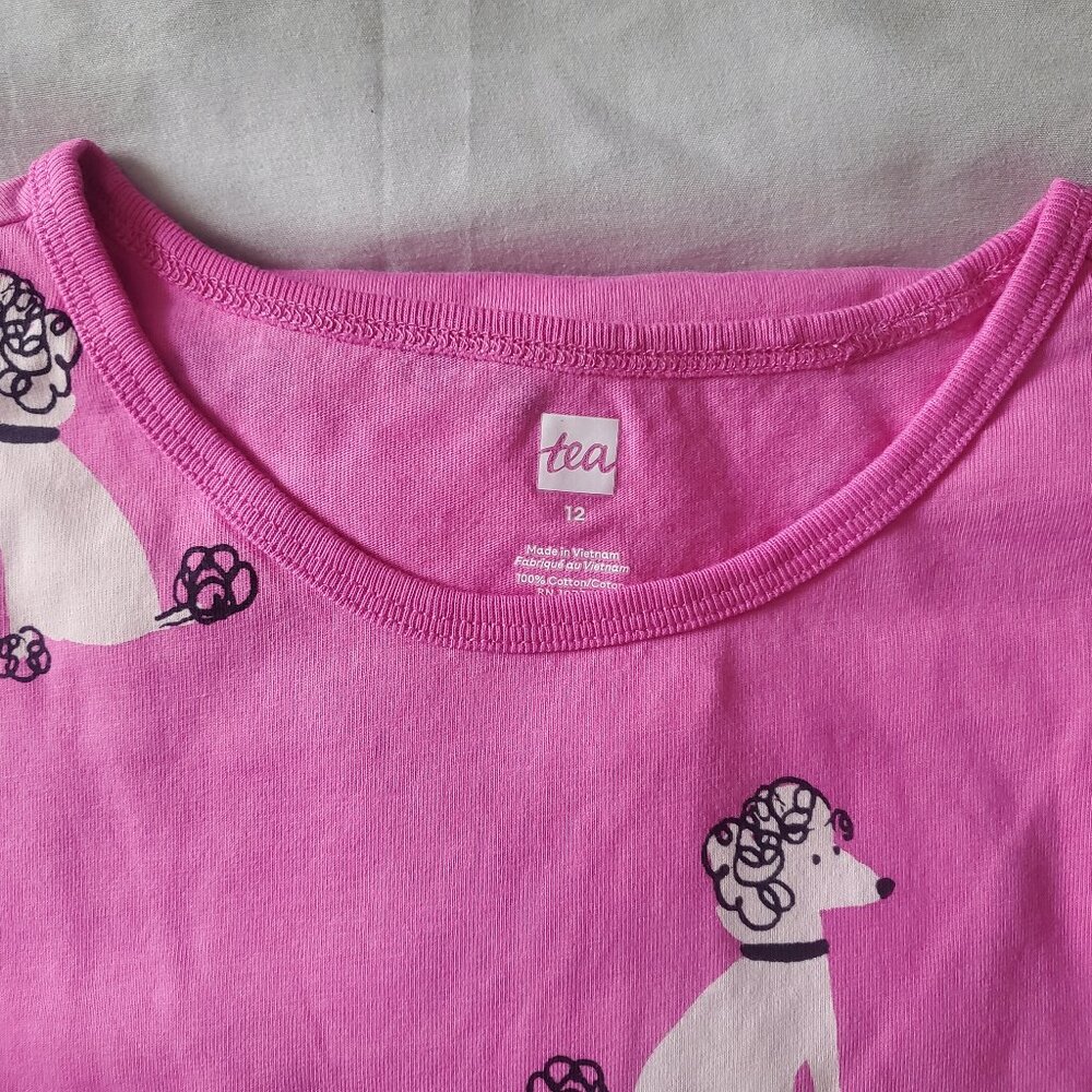 Tea Collection Long Sleeve Pocket Dress with Poodles, girl's size 12 (NWT) - Picture 3 of 7